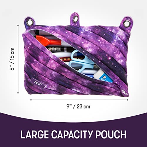 Zipit Colorz 3-Ring Binder Pencil Pouch For Boys And Girls, Large Capacity, Holds Up To 60 Pens, Made Of One Long Zipper! (Galaxy) #TOP1