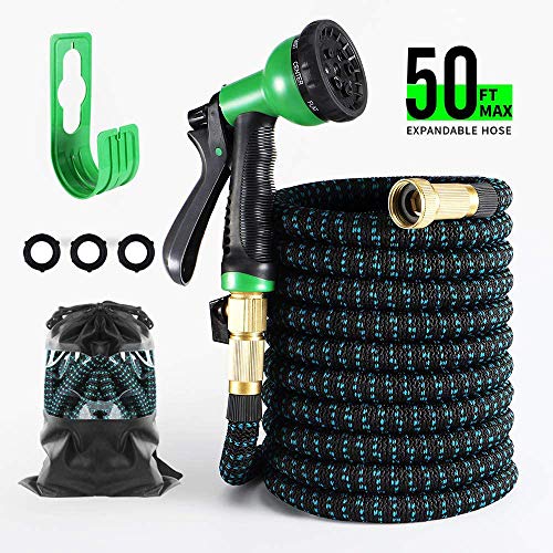 Flexi Hose & 8 Function Nozzle, 50 FT Lightweight Expandable Garden Hose |