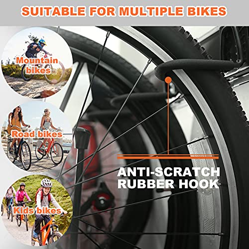 Wallmaster Bike Rack Garage Stand, Wall Mount 5 Bike Hanger Storage Organization, Vertical Bicycle Hooks For Indoor Space Saving (8 Hooks And 3 Rails) #TOP3