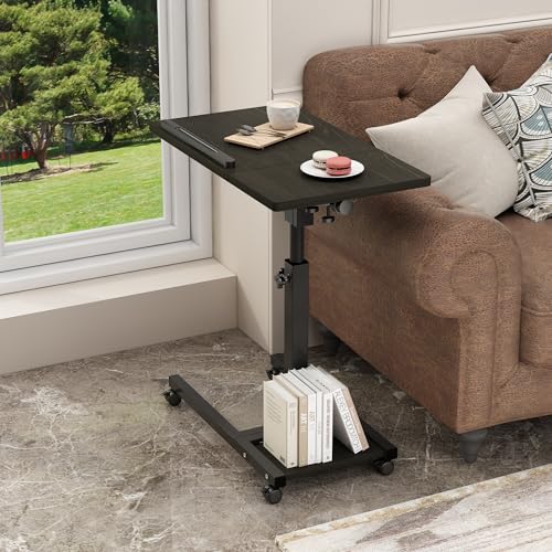 Image of TigerDad Mobile Adjustable Height Laptop Stand PC Computer Portable Notebook Swivel Laptop Desk Rolling Table Desk Cart Tiltable with Wheels Casters& Mouse Pad Table (Dekuwood)