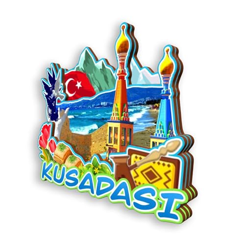 Imán de refrigerador Kusadasi Turquía decoración de hogar miniatura 3