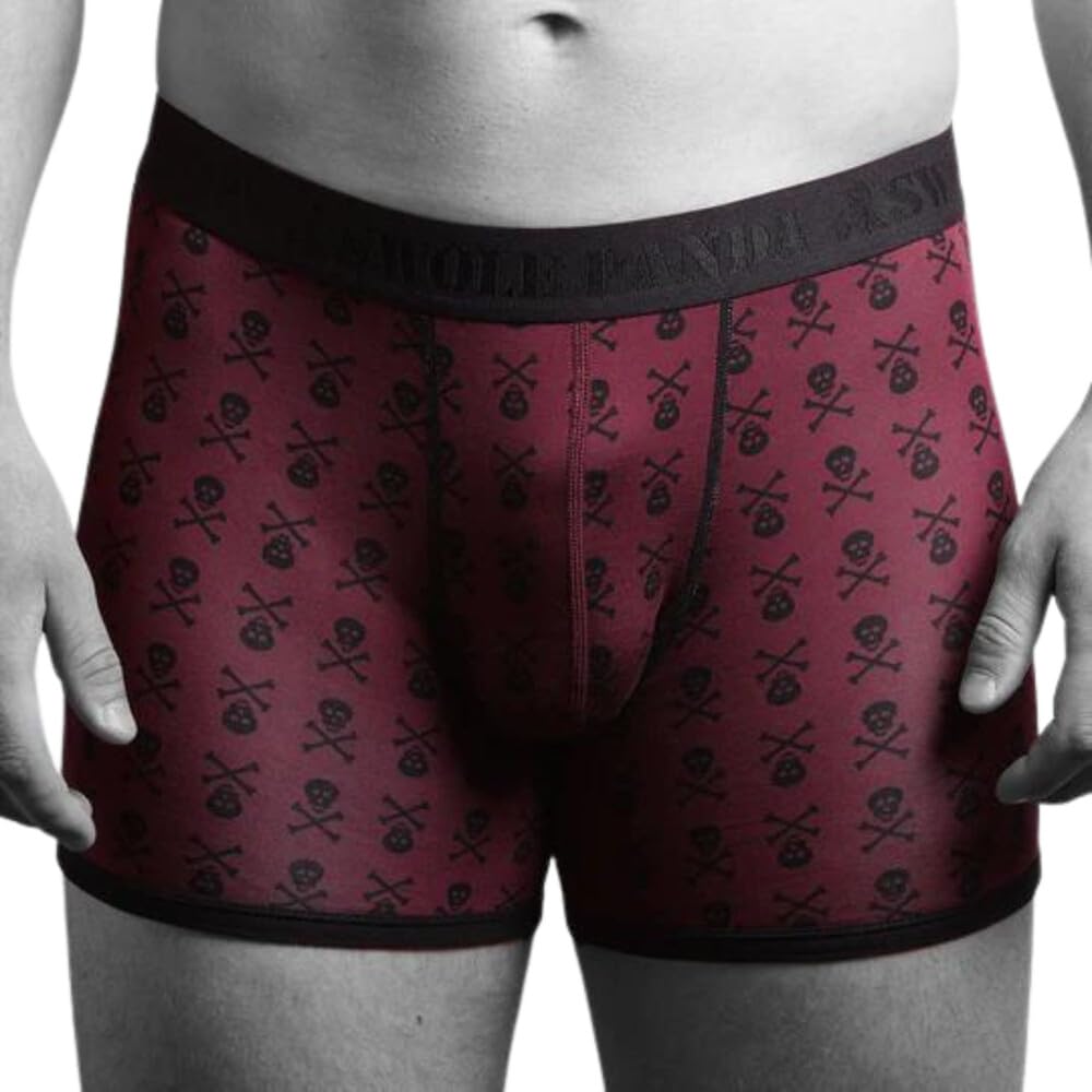 Swole Panda Men's Black Band Skull Bamboo Boxers