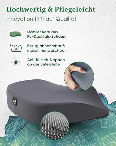 VitaL Kissen® – Hüftkissen- das Original. Orthopädisches Sitzkissen – Ergonomisches Keilkissen für Bürostuhl & Stuhl – Entlastet Rücken, Hüfte, Knie & LWS – Gegen Schmerzen & für aufrechtes Sitzen