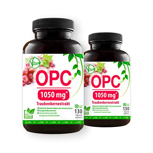 MeinVita OPC Spezial - Traubenkern Extrakt + Vitamin C, 850 mg, 800 g, 2x 130 Kapseln, Doppelpack Cover
