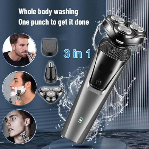 Image of USB Rechargeable 3-in-1 Men's Professional Multi-Function Cheek Beard Trimmer Men Nose Hair Cutting Barber Shaver Machine（TK /TMEU for self-Pickup）