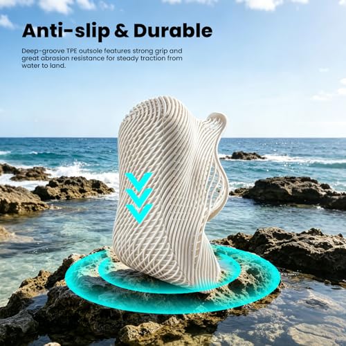 rosrabit Men & Women Water Shoes, Lightweight Breathable Quick-Dry Slip-On Aqua Shoes with Lattice Design for City Walking, Beach, Travel & Light Workouts — view 5