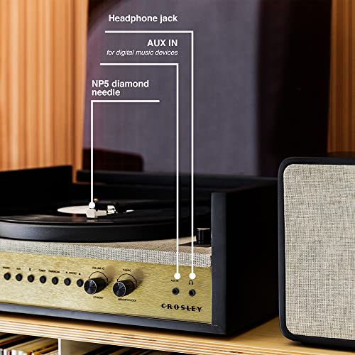 Crosley Coda Tourne-Disque avec 2 Haut-parleurs, Bluetooth in & AUX, Radio FM – 2 Vitesses Retro – pour Vinyle 7″, 10″ et 12″ – Noir Gris - Les Beatles, Paul McCartney, John Lennon, RIngo Starr, George Harrison Crosley Coda Tourne-Disque avec 2 Haut-parleurs, Bluetooth in & AUX, Radio FM – 2 Vitesses Retro – pour Vinyle 7", 10" et 12" – Noir Gris – Image 7