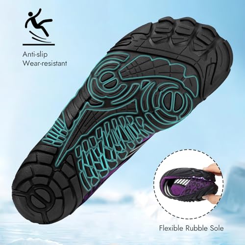 Image of ATHMILE Water Shoes for Women Men River Aqua Shoes Barefoot Sport Quick-Dry Adult Swim Shoes for Beach Lake Pool Hiking Surfing Kayaking Camping Size | Quick Dry Non-Slip Wide Toe Box Shoes for River Kayak Fishing Lake Cruise Vacation Outdoor Water Activities