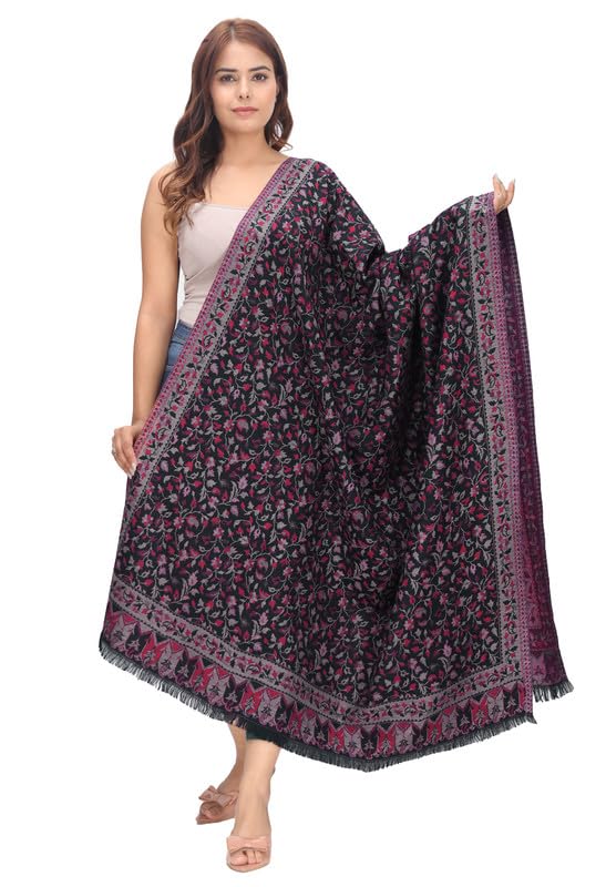 MANRA Women's Pashmina Wool Kani Weave Shawls, Wraps (KANI SHAWL 984)