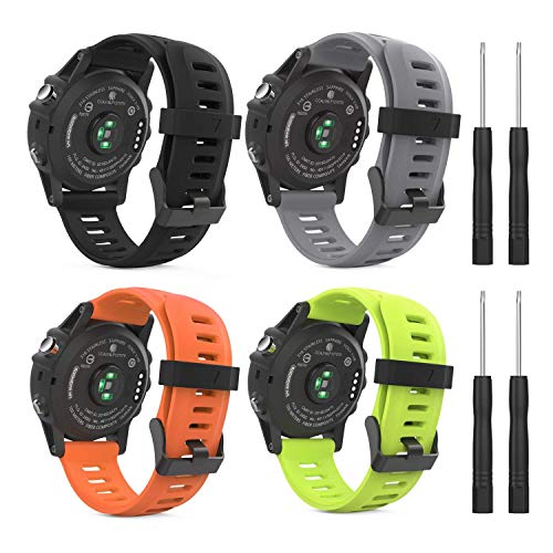 MoKo Band Compatible with Garmin Fenix 3/Fenix 5X, [4PACK] Soft Silicone Replacement Watch