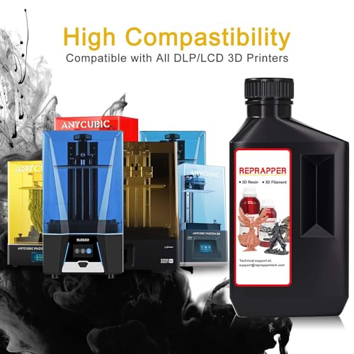 Image of RepRapper Flexible Tough (Shore 80A) 3D Printer Resin, TPU Like /Soft Rubber 3D Printing Resin, High Elongation 405nm Fast UV-Curing Photopolymer Resin for LCD Printer, 1000g Black