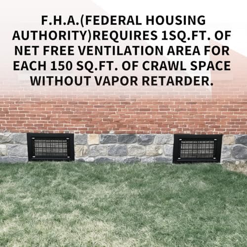 8" x 16" Automatic Foundation Vent for Ventilating Crawl Space Replacement Auto Air Vent, Black, 8 Pack - 5