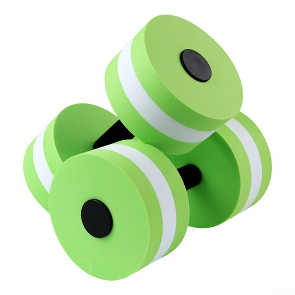 Posheliox Floating Dumbbells, EVA Buoyant Water Weights, Low-Impact Resistance For Aquatic Fitness, Pool Exercise And Aerobics For All Ages(Grass Green)