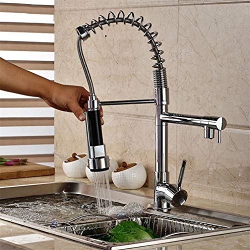 Mitigeur de cuisine chromé à douchette extractible monotrou LWX - 3