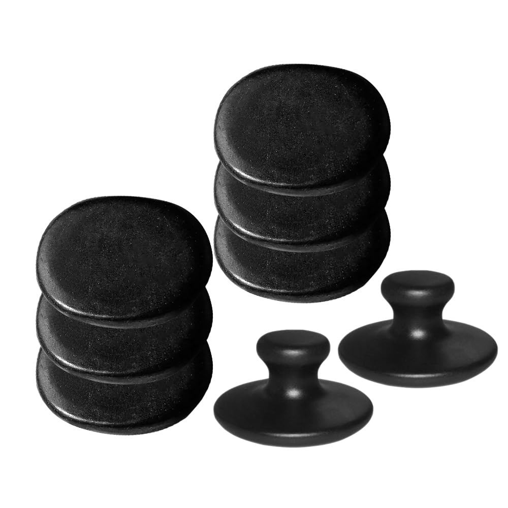 Set de Piedras Calientes Esenciales para Masajes, 8 Piedras Volcánicas para Spa Profesional o Doméstico, Calentador de Pies para Relajación Profunda