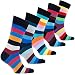 Socks n Socks-Men's 5-pair Luxury Cotton Striped Cool Dress Socks Gift Box