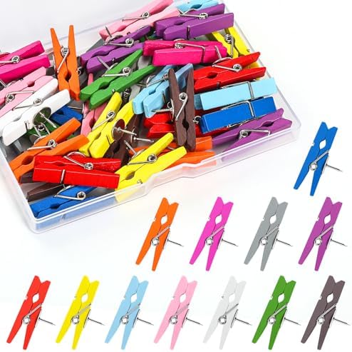 120 PCS Wooden Push Pins With Clips - Decorative Thumbtacks For Cork Boards, Photos, Notes & Crafts - View #10