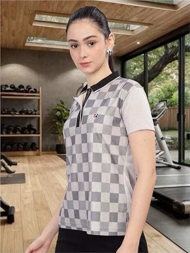 Image of STELLERS Women's Half Sleeve Active Wear Polo T-Shirt| Feather Touch Feel | Regular Fit | Odour Resistant | Anti-Static | Wrinkle Free | Quick Dry | Stretchable | Lightweight | Sweat-Proof