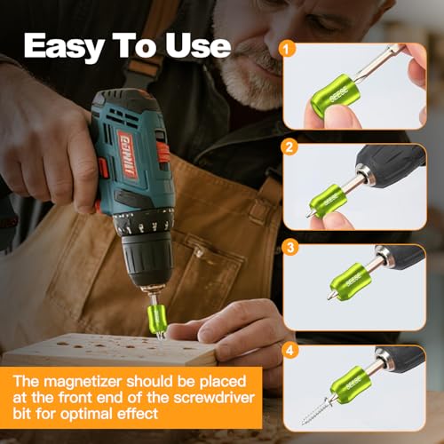Image of SEESE Strong Magnetic Screw Ring: 1 /4 Inch / 6.35 mm Universal Magnetic Screw Holder - Removable Magnetic Screwdriver Drill Bit Holder for Hex Screwdriver and Power Bits(2 Pcs)