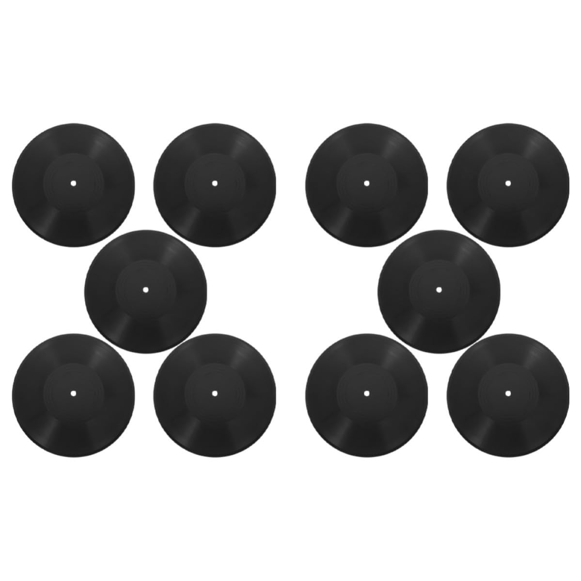 Toddmomy 10 Discos de Vinilo E Indie Estética de Plástico Negros Retro Fácil Instalación para Decoración de Pared para Decoración Musical y Habitación