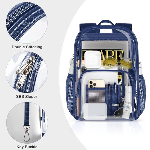 Image of PAMANO Clear Backpack Heavy Duty Transparent See Through Bag for College Work Travel Security