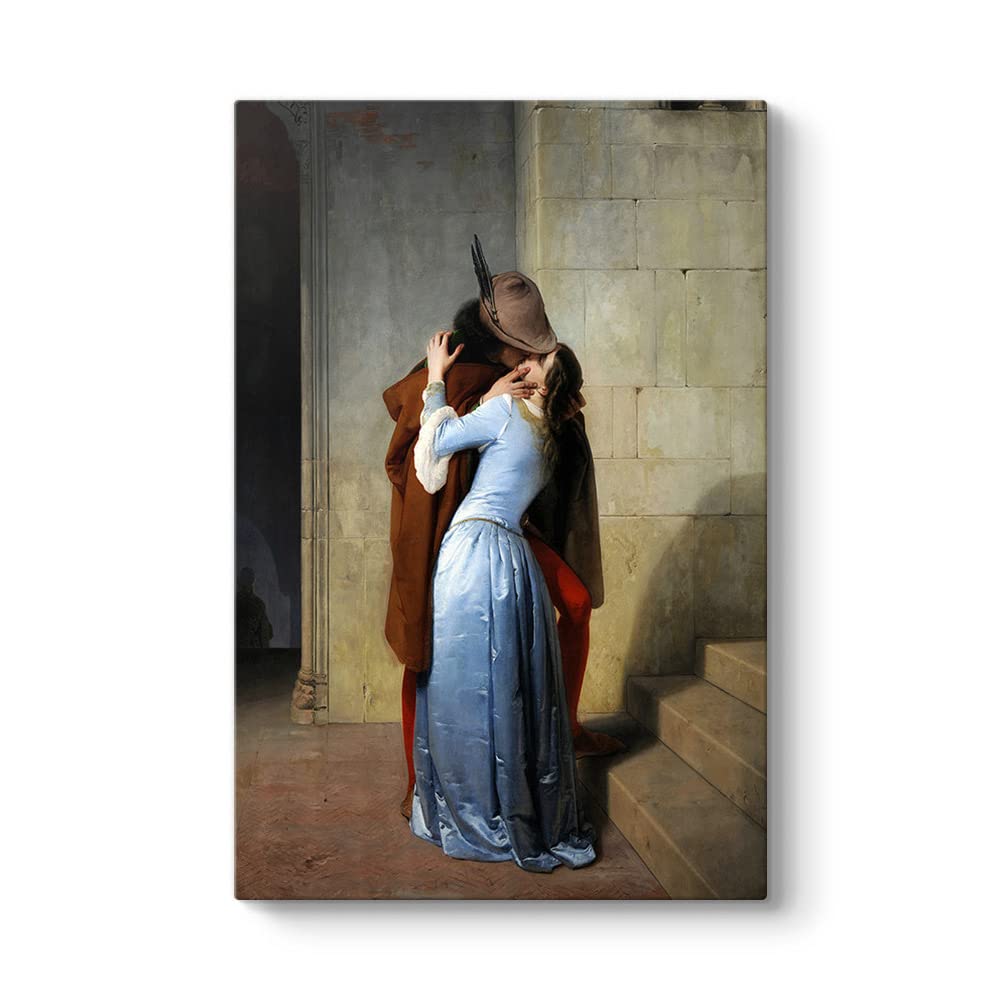 tabloshop Francesco Hayez - Öpücük Kanvas Tablo 30 x 45