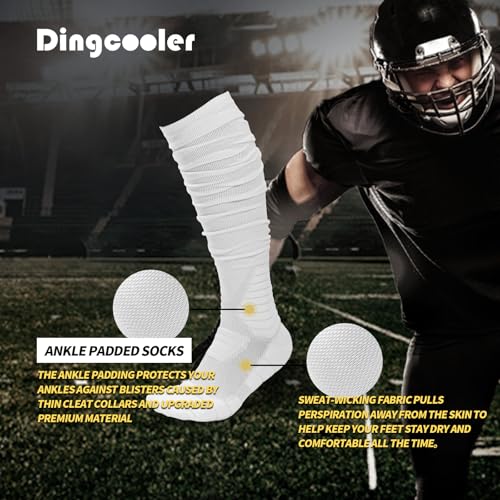 Scrunch Football Socks 1 Pair, Ultra Long Ankle Padded Athletic Socks for Men Women Boys Girls3