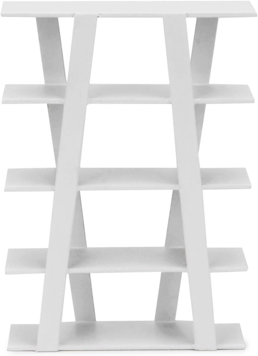 Dollhouse Furniture Bookshelf 1/12 & Wooden Cabinet with Mirror & Three Shelves Bookshelf Dollhouse Display Stand Decoration Accessories Mini Diningroom Scene Ornaments image 2