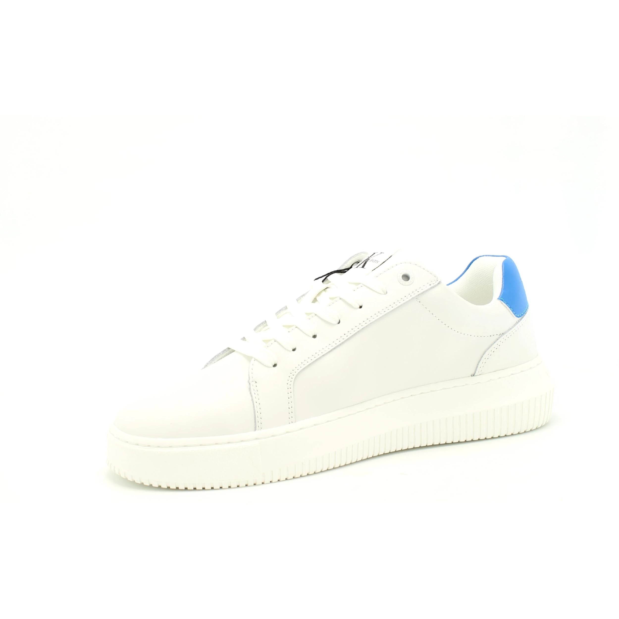 Calvin Klein Jean Chunky Cupsole Mono LTH Ym0ym00681, Zapatillas Deportivas Hombre, White (Bright White/Malibu BLU), 41 EU