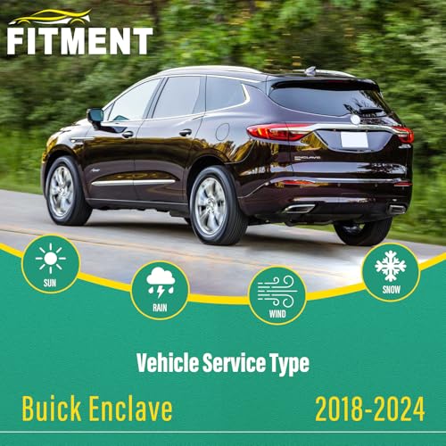 Image of 24 inch 20 inch 11 inch Windshield Wiper Blades Replacement for Buick Enclave 2018 2019 2020 2021 2022 2023 2024 Premium All Weather Front Rear Wipers Set - OEM Quality (Pack of 3)