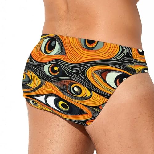 African Eyes Peeping Mens Swim Briefs Bikini Sexy Low Rise Trunks Swimsuit Bathing Suit Beach3