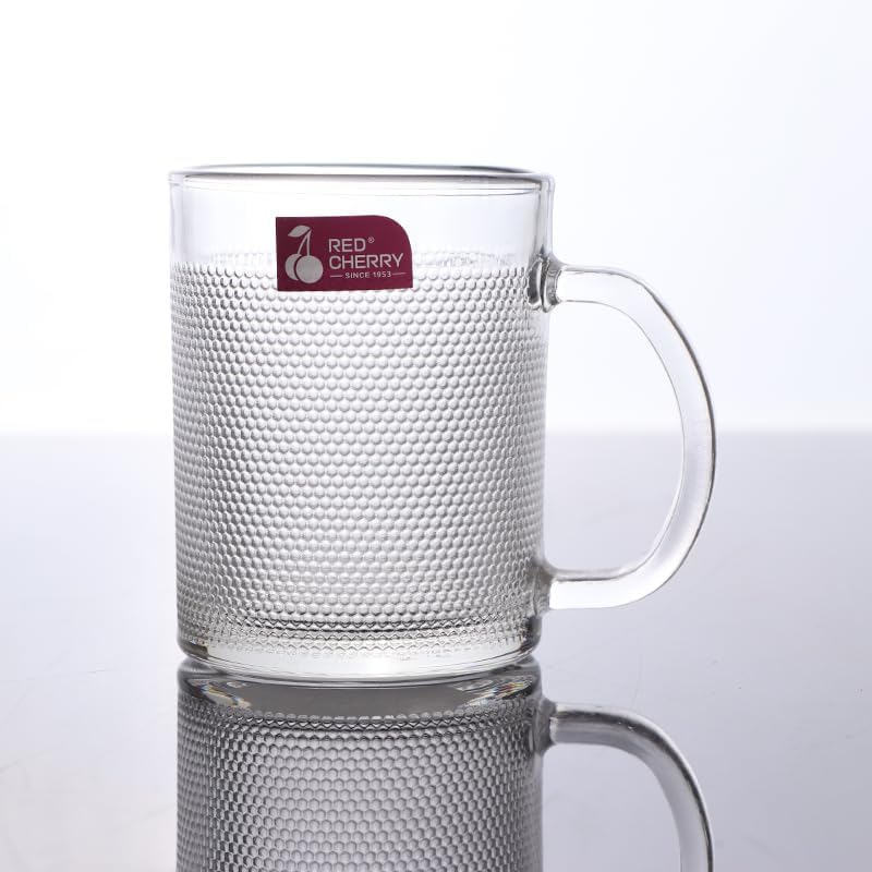 Image of SKDBPM Glass Coffee 250 ML Set of 2 Mugs Cups Aldan Mug Crystal Clear with Handle,Tea, Milk, Hot and Cold Drinks Mug Kitchen and Dining Tableware Dinnerware Set(Pack of 2)