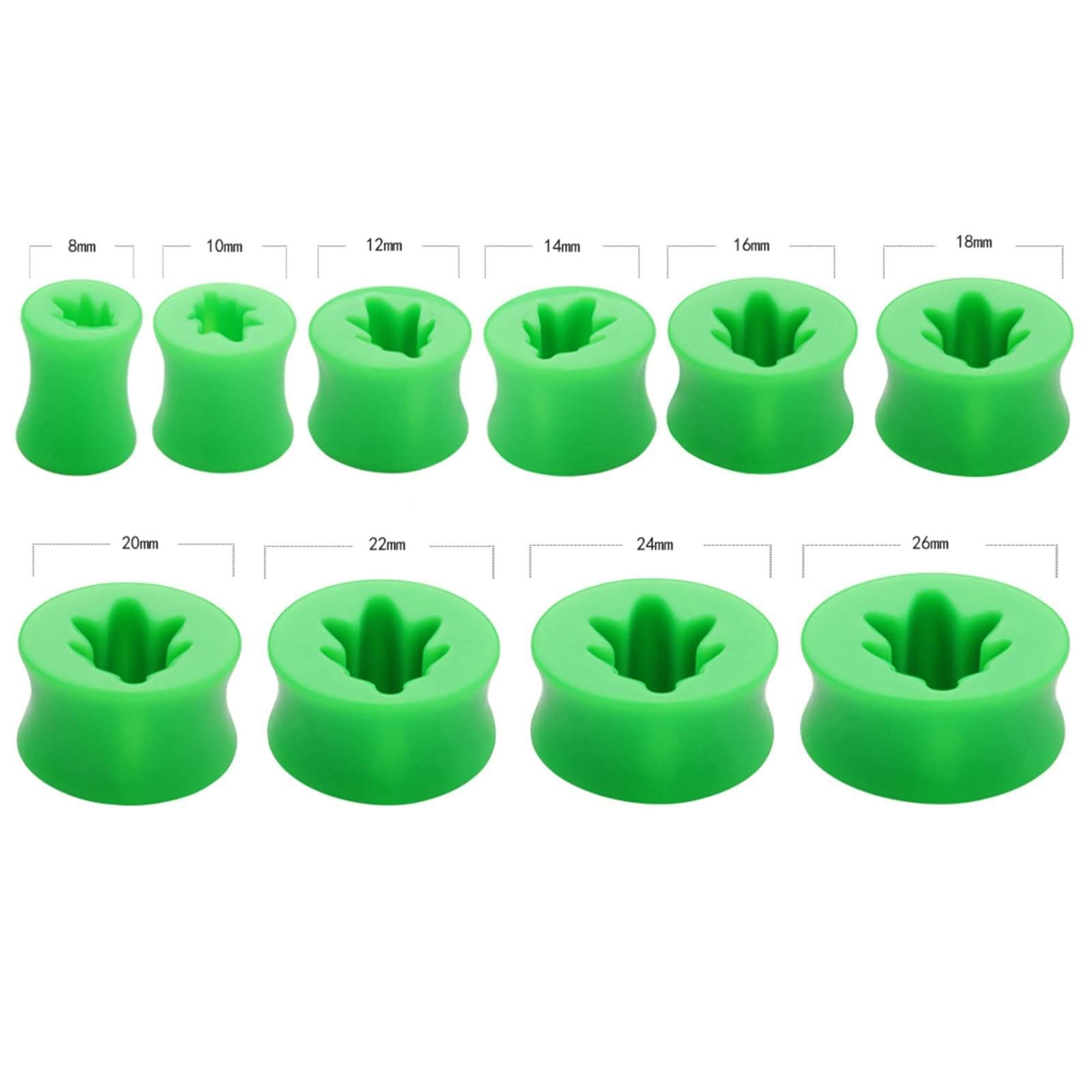 Daesar Ohrringe Tunnel 10-26MM, Ohr Plug Grün mit Baum Motiv Piercing Tunnel Acryl Ohr Expander Set