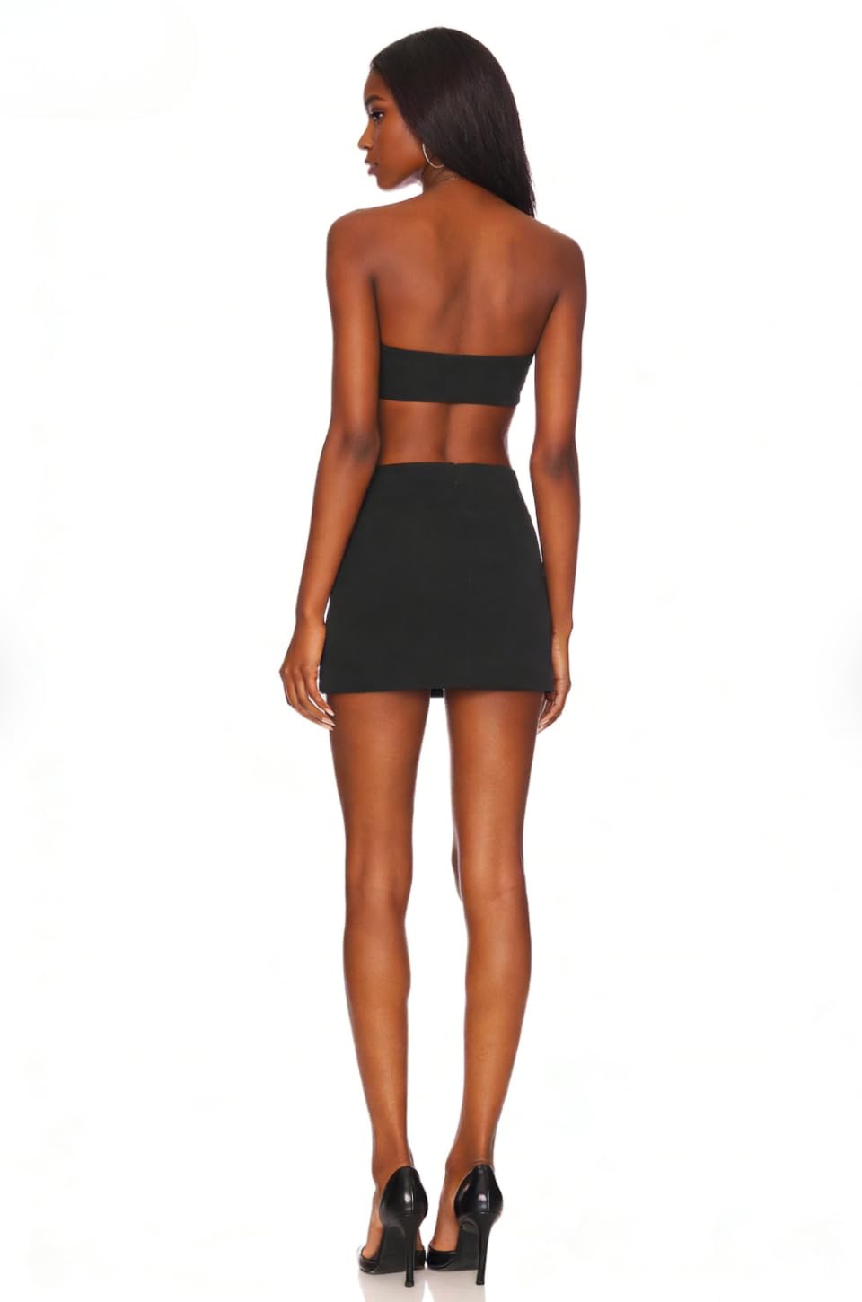 Cantonwalker Bodycon Mini Skirts for Women High Waist Split Hem Pencil Skirts