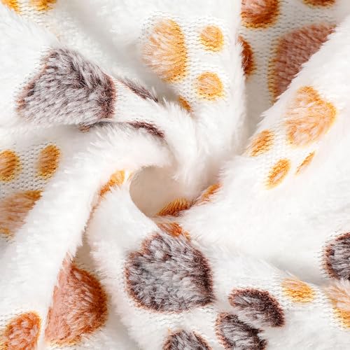 Tegeme 12 peças cobertor de lã macia para cachorro fofo de feltro quente com estampa de pata filhote
