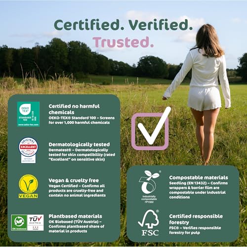 Naty Serviettes hygiéniques Normal sans ailettes | Voile supérieur 100% en coton bio certifié| Sûres pour la peau | Sans parfum ni plastique conventionnel | Protections absorbantes | 14 serviettes