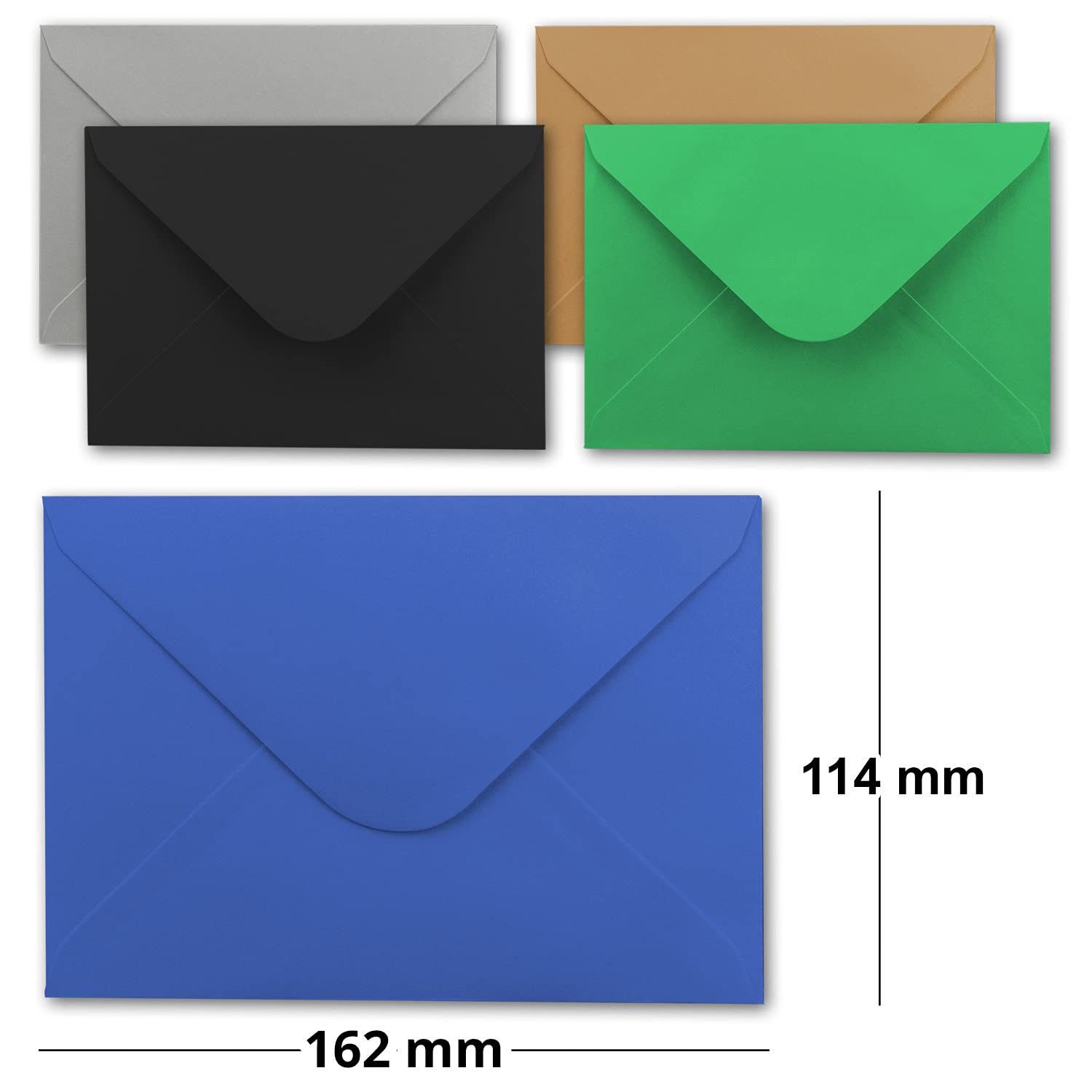 Lot de 300 cartes d'invitation avec enveloppes – Cartes vierges – Mélange de couleurs foncées – DIN A6 – 5 couleurs différentes – 10,5 x 14,8 cm