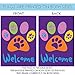 Toland Home Garden 102669 Welcome Paws- Purple Paw Print Flag 28x40 Inch Double Sided Paw Print Garden Flag for Outdoor House Cat Dog Flag Yard Decoration