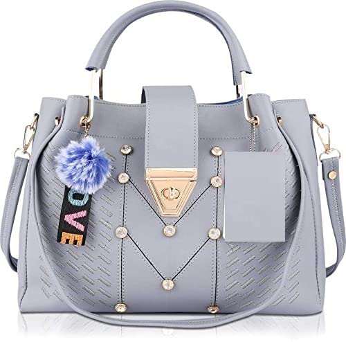 SGM FASHION PU Leather Regular Stylish Pink Handbag For Women and Girls (Grey) (B09JSCXJQP) Amazon Price History, Amazon Price Tracker