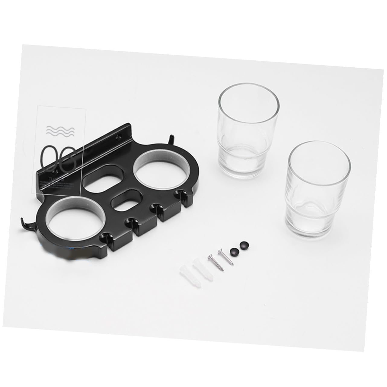 Soporte De Cepillo De Dientes De Aluminio Sin Portacepillos De Dientes Soporte para Vaso De Cepillo De Dientes Estante para Cepillos De Dientes Negro