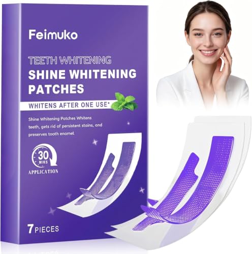 7 Pares Tiras Blanqueadoras Dientes, Whitening Strips Anti Deslizantes, Para Dientes Para El Café Vino Y Otras Manchas, AplicacióN FáCil En Casa (Morado)