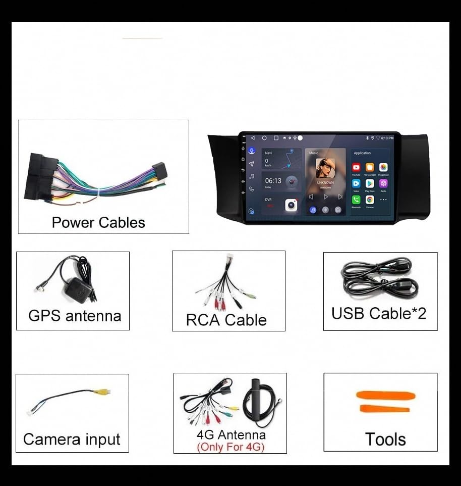 Android Auto inalámbrico para Toyota GT86 con pantalla GPS y Bluetooth 4G+64G 7