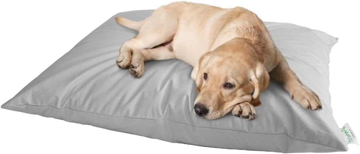 NATUROPET Natural Dog and Cat Bed, 100% Natural Virgin Wool & Organic Cotton Covers, Indoor Pet Beds Made in USA, Premium Support, Dual…