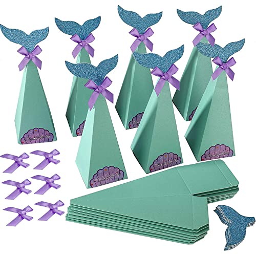 Cajas de Sirenas, Paquete de 20 Cajas de Regalo de Fiesta de Sirena, Cajas de Dulces, para Bodas Temáticas de Sirena, Fiesta de Sirena Bajo el Mar Cover