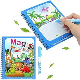 Yeefunjoy Magic Water Coloring Books, Dinosaur Animal Magic Paint for Toddler, Children Reusable Drawing Book with Pen, Early Education Doodle Painting Toys for Kids Boys Girls 3-5 Year Old Best Gift
