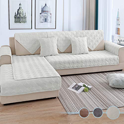 OstepDecor Couch Cover, Sofa Cover, Quilted Sectional Couch Covers, Velvet Sofa Slipcover