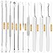 Pimple Popper Tool Kit - Boxoyx 10 Pcs Blackhead Remover Comedone Extractor Kit with Metal Case for Quick and Easy Removal of Pimples, Blackheads, Zit Removing, Forehead,Facial and Nose(All Silver)