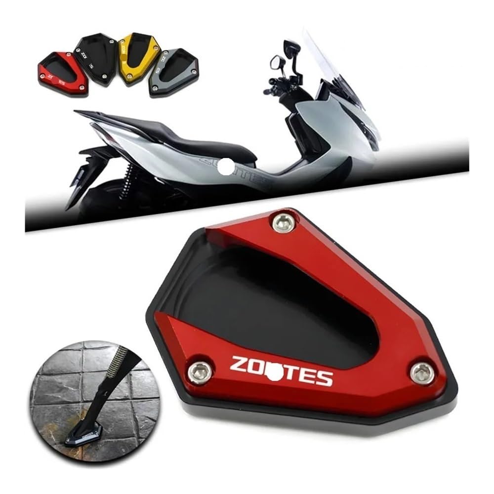 Soporte Lateral Ampliado Para Moto ZONTES 703F 2024-2025 - Aleación De Aluminio CNC, Aumenta Estabilidad, Colores Negro, Rojo, Gris