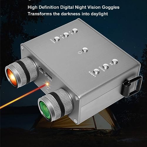 Binóculos de tela grande, zoom digital 8X 2600mah bateria binóculos noturnos 4K prata para caça