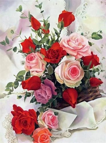 Broderie diamant 5d kit complet grand format 90x110cm point de croix diamant roses de décoration